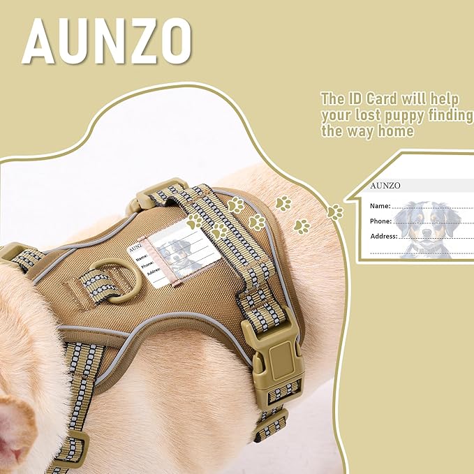 X-Large Dog Harness, No Pull Easy Walker Escape Proof Vest with Handle, Reflective Pet Harness with 2 Leash Clips and 3 Buckles, No Rub No Choke, Newfoundland Alaska German Shepherd Mastiffs, XL