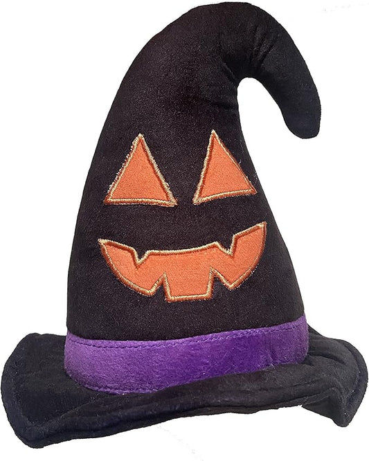 Huxley & Kent Halloween Funny Dog Toy w/Squeaker – Power Plush Squeaky Dog Toys for Small, Medium & Large Dogs – Soft Stuffed Animal for Indoor Play & Fetch - Witch Hat, One Size