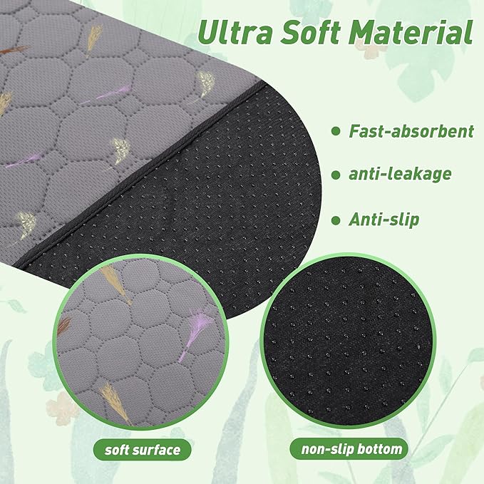 2Pcs Guinea Pig Cage Liners,Guinea Pig Fleece Cage Liners24''X36'' Super Absorbent Washable Pee Pads Reusable for Rabbit Hamster Chinchilla