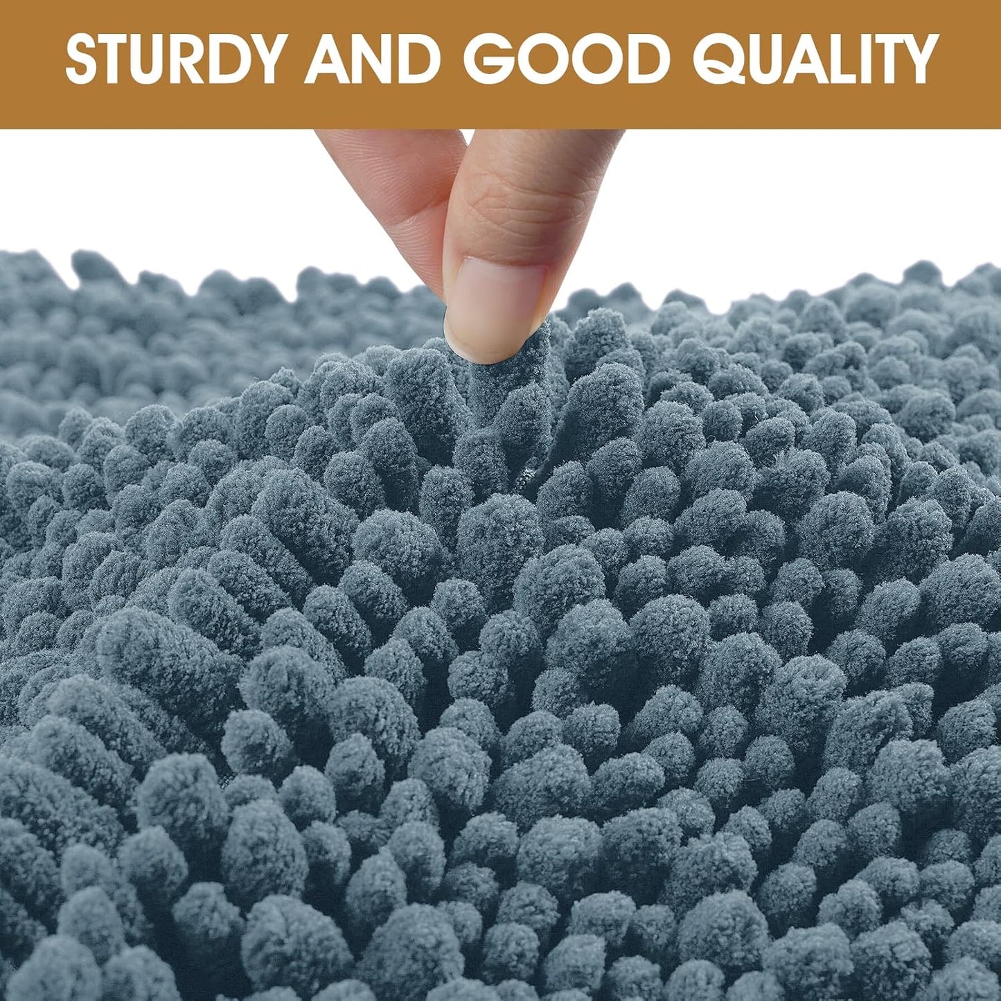 Extra Large Dog Door Mats for Muddy Paws, Chenille Absorbent Dog Mats, Non Slip Heavy Mud Mat for Dogs, Soft Pet Mat for Entryway, Mud Paws, Inside Floor,60" x 36", Dusty Blue