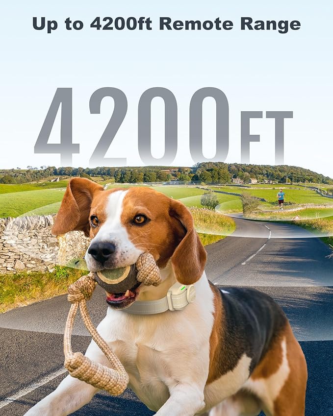 Jugbow Dog Training Collar - 4200FT Dog Shock Collar with Remote for Large Medium Small Dogs, Rechargeable Waterproof IPX8 E Collars with Beep (1-3) Vibration(1-3) Safe Static(0-99)