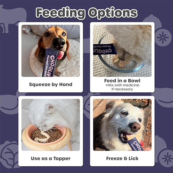 Squeeze Vita Stick Lickable Cat and Dog Treats – 7-Count Brain Support Sticks with Multivitamins, Soft Squeezable Paste for All Life Stages, Supporting Brain Health