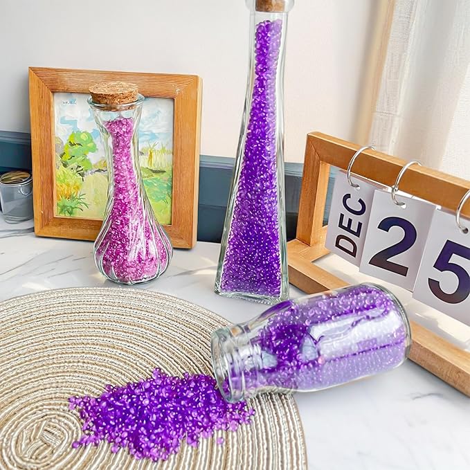 Keedolla Purple Aquarium Glass Pebbles Stones, 3 LB Aquarium Decorative Stones Fish Bowl Rocks Gravel for Betta Fish Tank, Vase Filler, Succulent Plants Decor