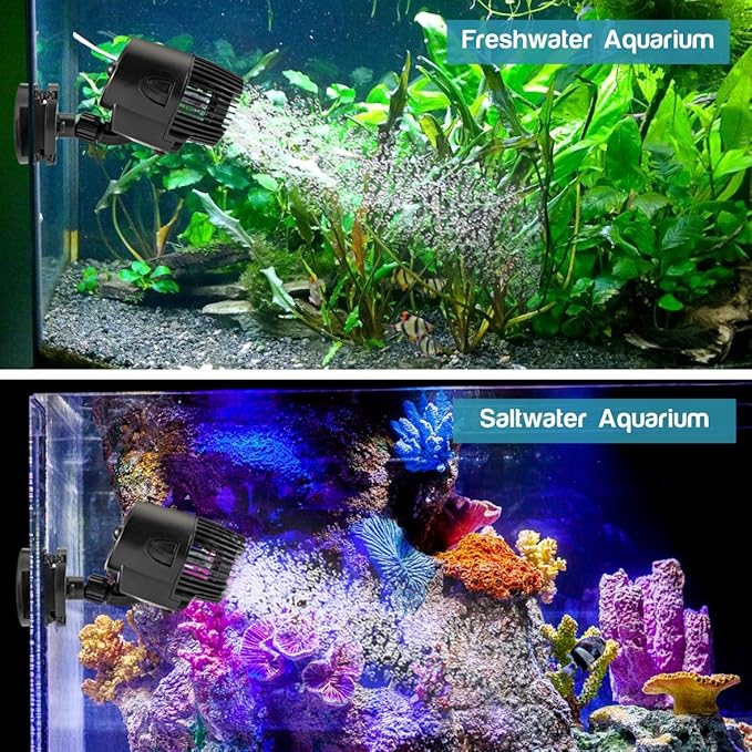 AQQA Wave Maker Pump, 2100GPH Aquarium Circulation Pump 360 Degree Rotatable Submersible Powerhead Pump with Magnet Suction Base for Marine and Freshwater Aquariums (15W)