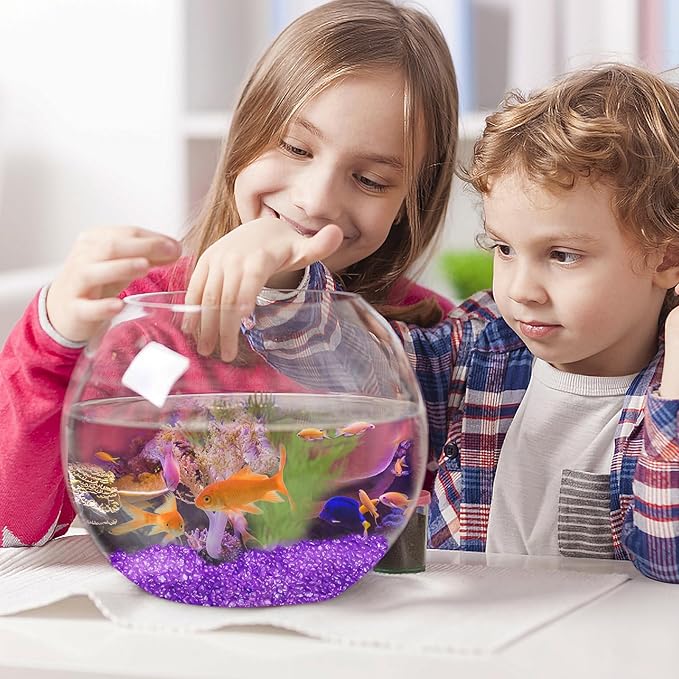 Keedolla Purple Aquarium Glass Pebbles Stones, 3 LB Aquarium Decorative Stones Fish Bowl Rocks Gravel for Betta Fish Tank, Vase Filler, Succulent Plants Decor