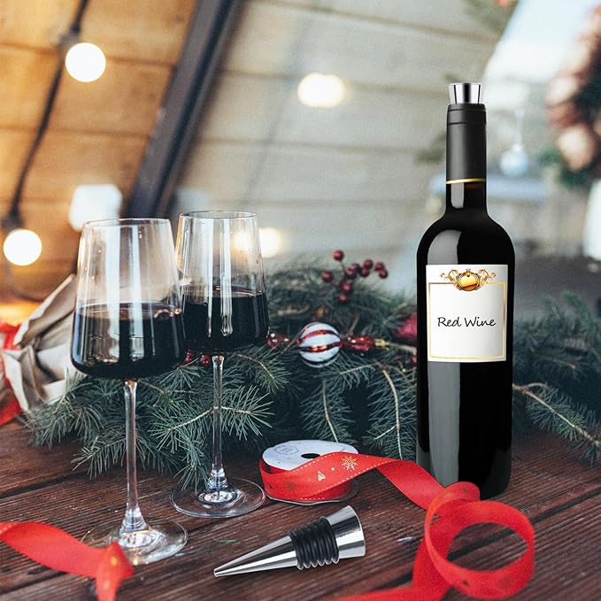 5 Pcs Wine Stopper, Stainless Steel Vacuum Bottle Stopper for Beverage, Wine Fresh, Reusable Wine Corks Tapered Storage Craft for Bar, Party, Wedding