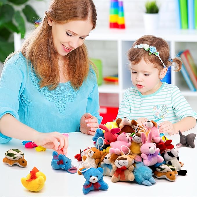 36 Pack Small Stuffed Animals Bulk Gifts for Kids (2.3/2"-2.5/3.5" Each), Party Favors Toys for Girls, Easter Basket Stuffers Christmas Stocking Plushies (36PCS)