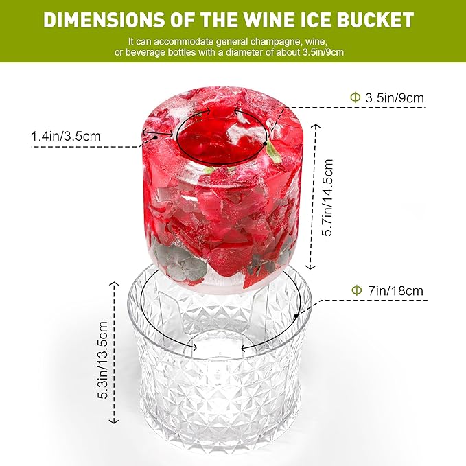 Ice Bucket Mold, Wine Bottle Chiller DIY Ice Bucket Champagne Ice Bucket Mold Floral Ice Bucket Mold,Ice Molds Holiday Bar Any Celebration Party Wedding Christmas and Thanksgiving (Hard Purple)