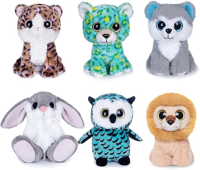My OLi 5" Plush Toys Set: Stuffed Animals Bundle - Cute Animals Toys Pack of 6 for Babies & Kids