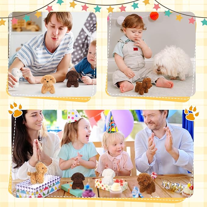 HyDren 30 Pcs 4.72 in Puppy Dogs Stuffed Animals Bulk Adopt a Puppy Mini Stuffed Plush Soft Puppies Dog Fluffy Plush Animal for Kids Baby Girls Boys Birthday Gifts Indoor Adoption Event(Multicolor)