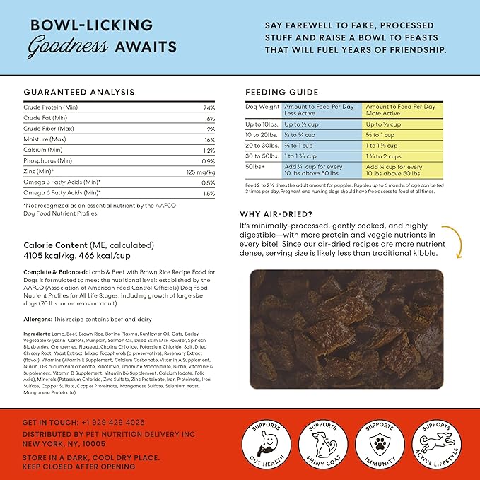 The Pets Table - Air Dried Dog Food Sampler 4 Pack - 16 Ounce Bags of Each: Beef & Berries, Chicken & Sweet Potato, Salmon & Whitefish, and Lamb & Beef - 16 Ounce (Pack of 4)