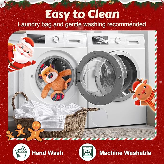 Squeaky Dog Toys, Dog Chew Toys with Crinkle Paper for Puppy, Small, Medium, Large Dogs, Interactive Pet Holiday Toys for Training and Reducing Boredom