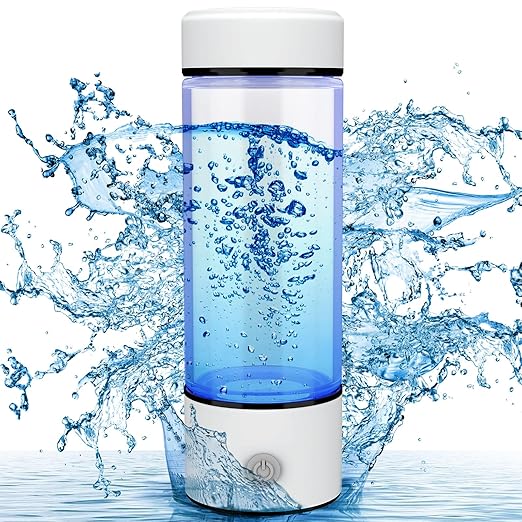 Hydrogen Water Bottle,Hydrogen Water Bottle Generator with SPE/PEM Technology Water Ionizer, Hydrogen Water Machine with 3mins Electrolysis, Portable Rechargeable for Home Office Travel, Sport(White)
