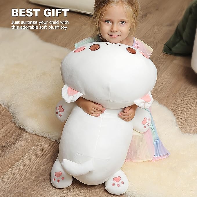 Onsoyours Cute Kitten Plush Toy 25.5" Stuffed Animal Pet Kitty Soft Anime Cat Large Plush Pillow for Kids (White A, 25.5")