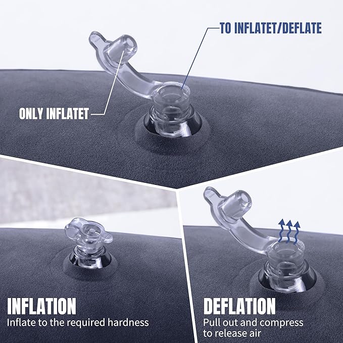 HOMBYS Adjustable Inflatable Bed Wedge Pillow for Sleeping, 7 in 1 Multi Use Back Pillow for Bed Sitting Up, 10 inch Elevated Support Pillow for Legs & Back, Portable for Travel-30"x22"x10", Blue