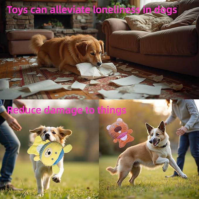 5 Pack Squeak & Crinkle Bulk Pet Squeaky Dog Toys – Interactive Soft Chew Toy for Puppy to Medium Big Dogs