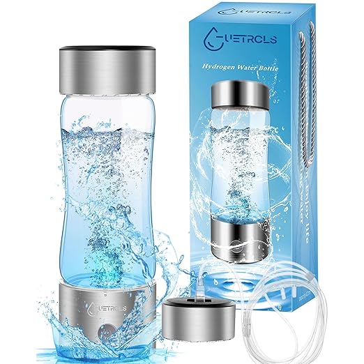 Hydrogen Water Bottle, 2024 Hydrogen Water Bottle Generator with SPE PEM Technology Water Ionizer, Hydrogen Water Machine Improve Water in 3 Minutes for Home, Office, Travel, Daily Drinking(Silver)