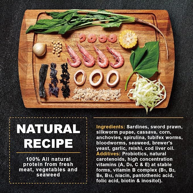 Ultra Fresh Apex Goldfish Color Boosting Crisps, Color Boosting Premium All Natural Ingredients Goldfish Fish Food, Slow Sinking, 15 oz