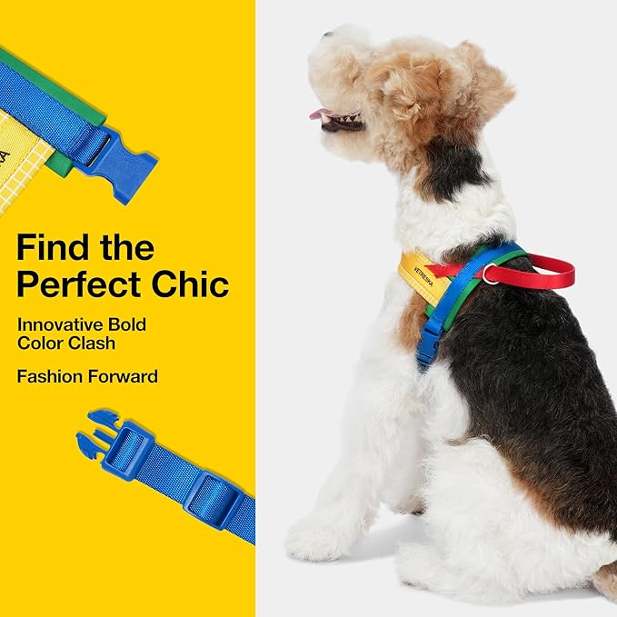 VETRESKA MoMA Dog Harness and Leash Set, Easy Walk Dog Harness for Small Medium Dogs, No Pull Puppy Harness for Walking and Training, Adjustable, Take Control & Anti-Twist Pet Lead Combo(Yellow, S)