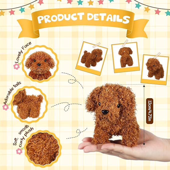 HyDren 30 Pcs 4.72 in Puppy Dogs Stuffed Animals Bulk Adopt a Puppy Mini Stuffed Plush Soft Puppies Dog Fluffy Plush Animal for Kids Baby Girls Boys Birthday Gifts Indoor Adoption Event(Multicolor)