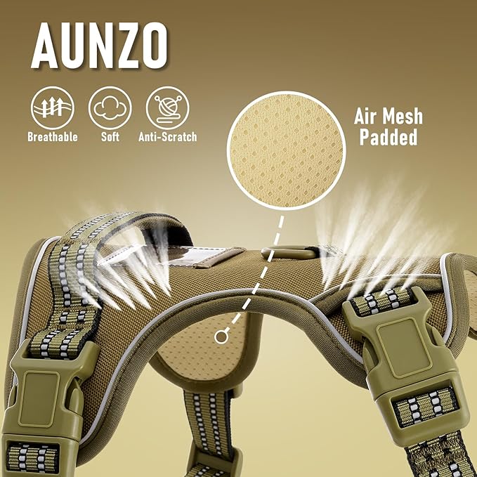 X-Large Dog Harness, No Pull Easy Walker Escape Proof Vest with Handle, Reflective Pet Harness with 2 Leash Clips and 3 Buckles, No Rub No Choke, Newfoundland Alaska German Shepherd Mastiffs, XL