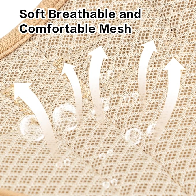 Wisedog Mesh Breathable Dog Harness: No Pull Harness with 3 Fast-Release Buckles Adjustable for Walking & Training for Small Medium Large Dogs (Sand Color, S: Neck=14"-19"/Chest=13"-24")