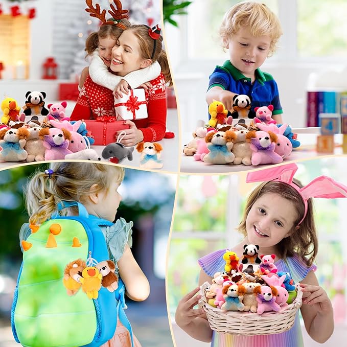 36 Pack Small Stuffed Animals Bulk Gifts for Kids (2.3/2"-2.5/3.5" Each), Party Favors Toys for Girls, Easter Basket Stuffers Christmas Stocking Plushies (36PCS)