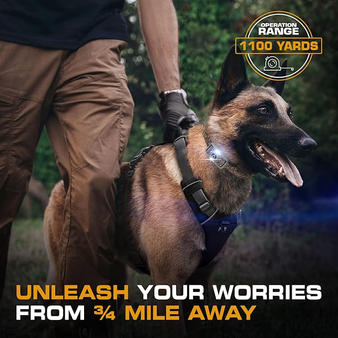 INVIROX Shock Collar for Dogs [Ultra K9 Hunting Series] 124 Training Levels, 4 Powerful Modes with Night-Light and ¾ Mile Range 100% Safe Dog Training E Collar for Large Dogs IP67 Waterproof