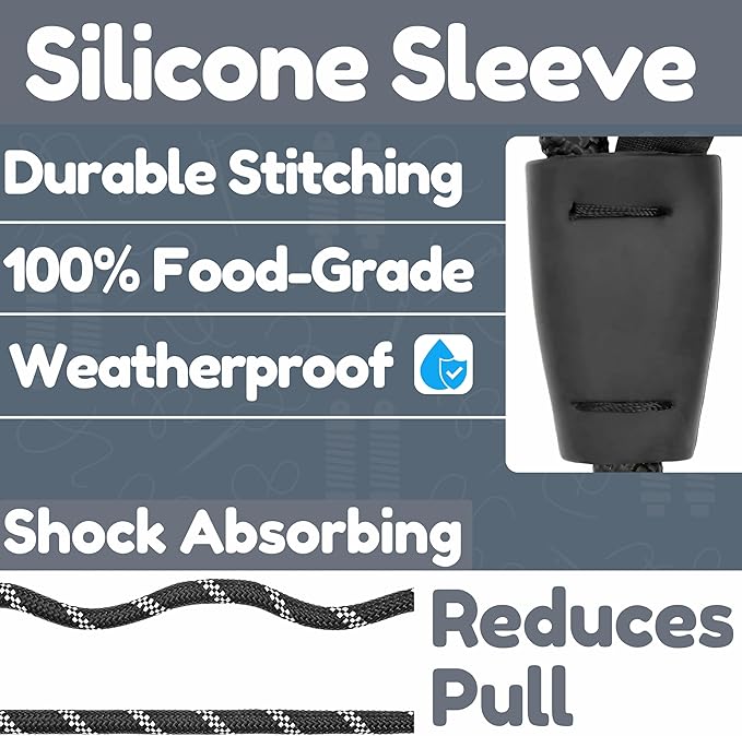 Premium 6 Ft Dog Leash - Two Extra Padded Handles, Heavy Duty Leashes for Medium Dogs to Large Breeds, Reflective, Shock-Absorbing, Anti-Pull Rope Leash, Strong Pet Lead for Everyday Walks - Roam Gear