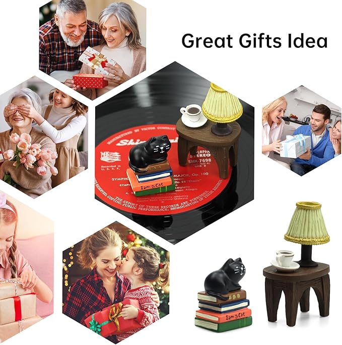 Cute Mini Cat on Books Figurine Resin Cat for Office, Home Decoration Perfect Cute Cat Gift for Cat Lovers