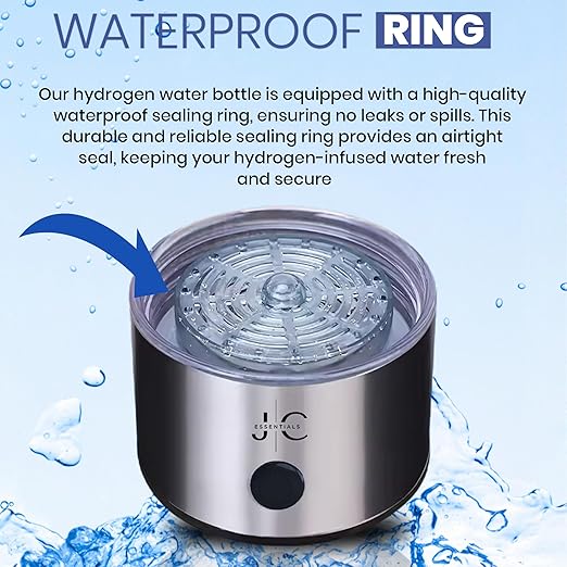 Hydrogen Water Bottle Generator: Up to 2PPM Portable, Elegant Water Ionizer, Quick 3-min Electrolysis Hydrogen Water Machine, Lightweight Hydrogen Water Generator, Ideal Health Gift.