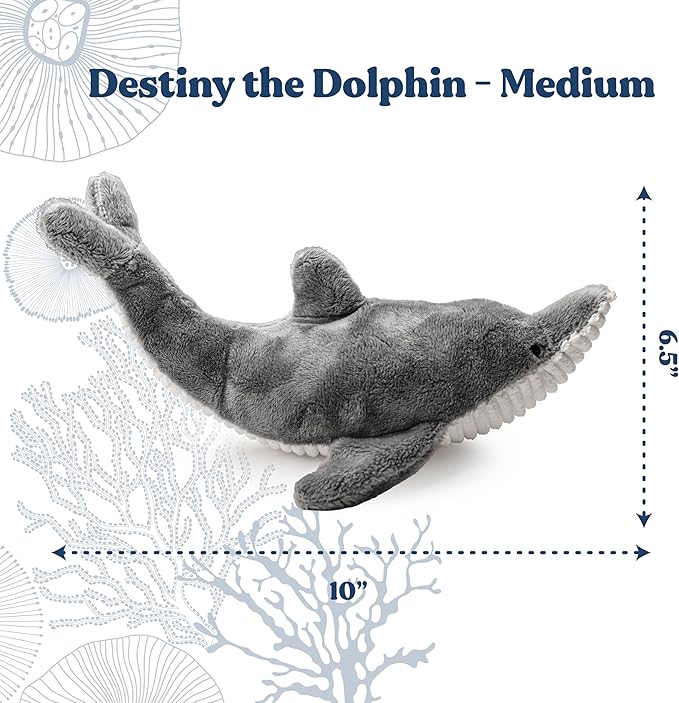 Dog Toys | Plush Toy Dolphin Stuffed Animal for Dogs | Medium Eco Friendly Toy - Easy to Clean and Made from Non Toxic Materials