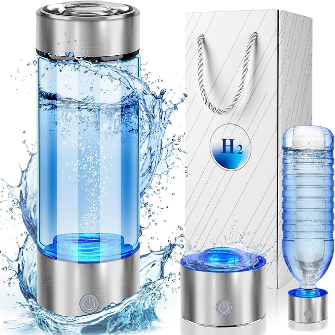 Hydrogen Water Bottle 2024, Hydrogen Water Bottle Generator, 3-Min Rapid Electrolysis, 2000+ PPB Hydrogen Water, 450ml Portable Hydrogen Water Generator for Office, Travel, Daily Drinking and Gifts