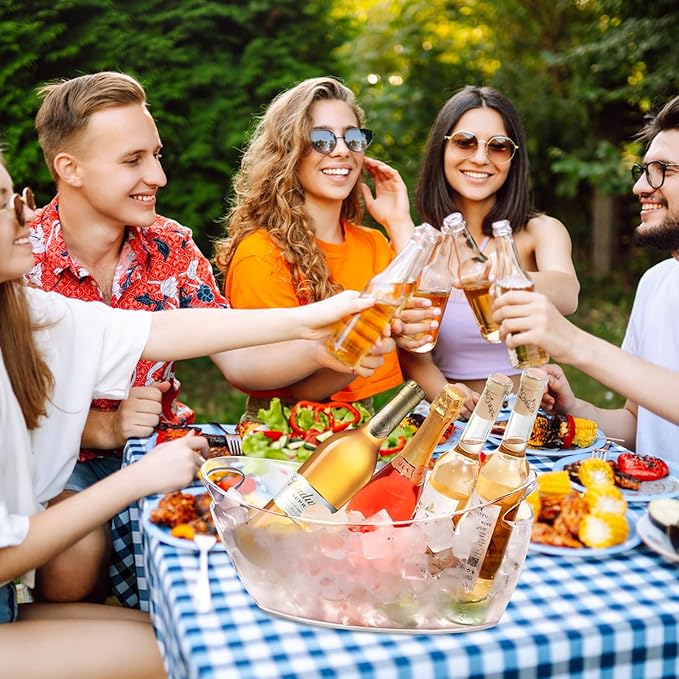 Ice Buckets for Parties: 2 PCS Acrylic Mimosa Bar Supplies with 2 Ice Scoop - 5.5 Liter Extra Large Clear Champagne Beverage Tub Cooler Bucket for Beer Sparkling Wine Cocktail