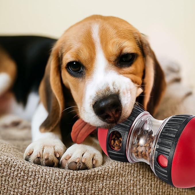 2 Pcs Dog Interactive Puzzle Toys Dog Toy Treat Dispenser Rolling Adjustable Food Dispensing Treat Dispenser Puppy Puzzle Feeder Slow Feeding for Training Large Medium Chewers Breed Pet Gift