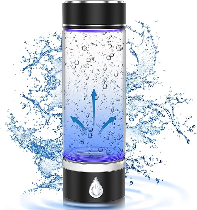 Hydrogen Water Bottle, Portable Rechargeable Hydrogen Water Bottle Generator for Home Travel Office Exercise, Black