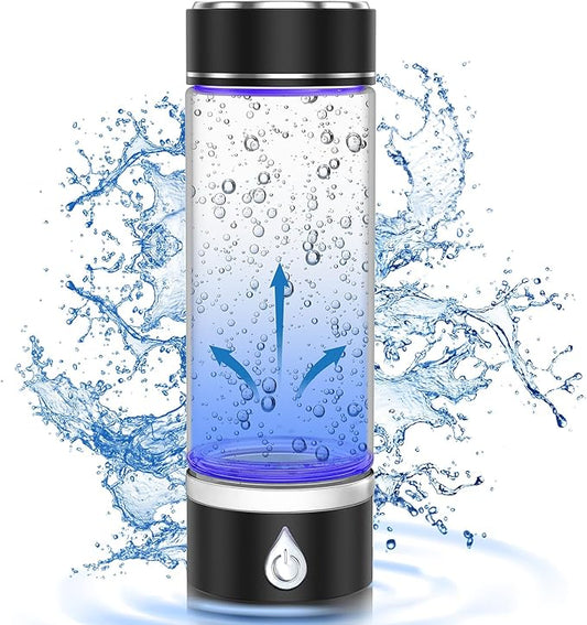 Hydrogen Water Bottle, Portable Rechargeable Hydrogen Water Bottle Generator for Home Travel Office Exercise, Black
