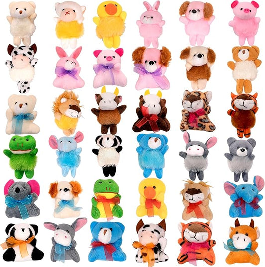 36 Pack Small Stuffed Animals Bulk Gifts for Kids (2.3/2"-2.5/3.5" Each), Party Favors Toys for Girls, Easter Basket Stuffers Christmas Stocking Plushies (36PCS)
