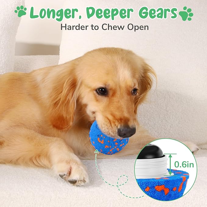 Smart Interactive Dog Toys,Vibrating Dog Ball,Dog Chew Toys,Balls for Dogs，Chew-Proof Shell,Automatic Moving/Bouncing/Rotating, E-TPU Material,Ip68 Waterproof