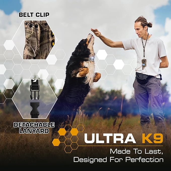 INVIROX Shock Collar for Dogs [Ultra K9 Hunting Series] 124 Training Levels, 4 Powerful Modes with Night-Light and ¾ Mile Range 100% Safe Dog Training E Collar for Large Dogs IP67 Waterproof