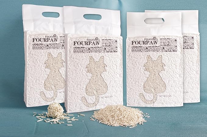 Original Tofu Cat Litter, Bean Fragrance, Odor Control and Economical cat Litter Dust-Free, Quick Clumping, Water Flushable, 5.5 Lbs X 4 Bags