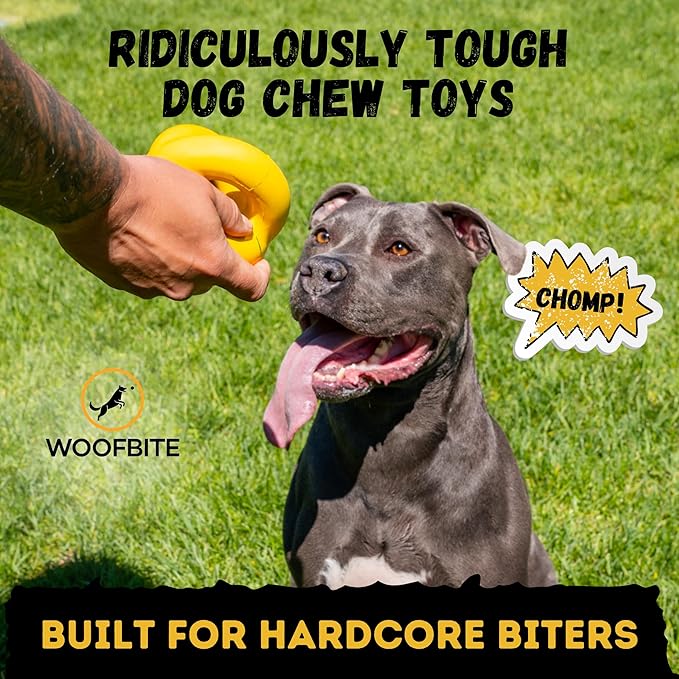 Indestructible Dog Ball - Lifetime Replacement - Durable Dog Toy for Aggressive Chewers - Safe, Non-Toxic Natural Rubber - Chew, Tug & Fetch - Tough, Heavy Duty Chew Toy - 4” (Softball Size)