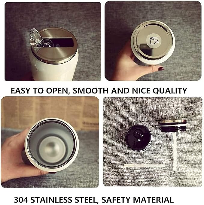 Kawaii Water Bottles Stainless Steel Water Bottle Kawaii Water Bottle with Straw Japanese Water Bottle Insulated (500ml/16.12oz，White lychee)