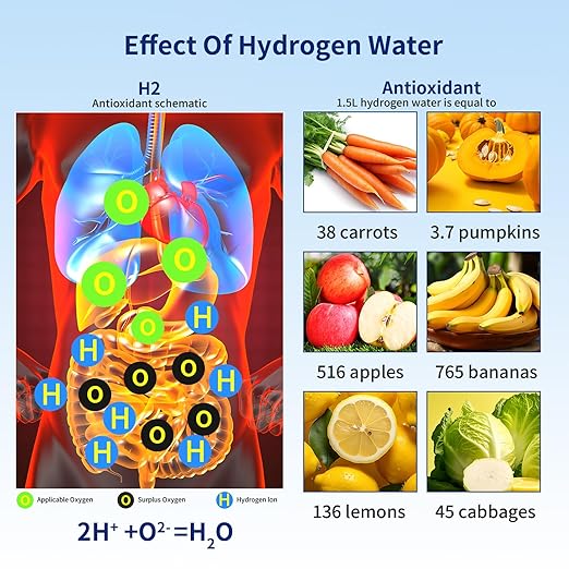 Hydrogen Water Bottle,3Min Quick Electrolysis,Hight Borosilicate Glass Health Mug with SPE PEM Technology, Portable USB Rechargeable Ionized Water Generator for Home, Travel and Office(Silver)