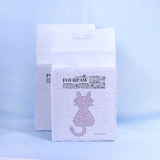 Tofu Cat Litter Lavender Scent 5.5 Lbs X 2 Bags, Can Flush Down Toilets or drains, Low Tracking Cat Litter 2mm Pellets.