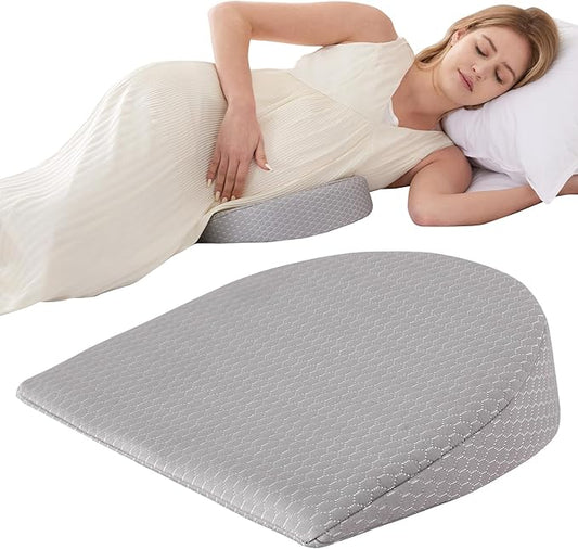 Pregnancy Wedge Pillows for Side Sleeping, Memory Foam Pregnancy Pillow, Belly Pillow Pregnancy for Sleeping, Maternity Pillow for Pregnant Women, Pregnancy Belly Support Grey 14.5*13.5*4 Inch