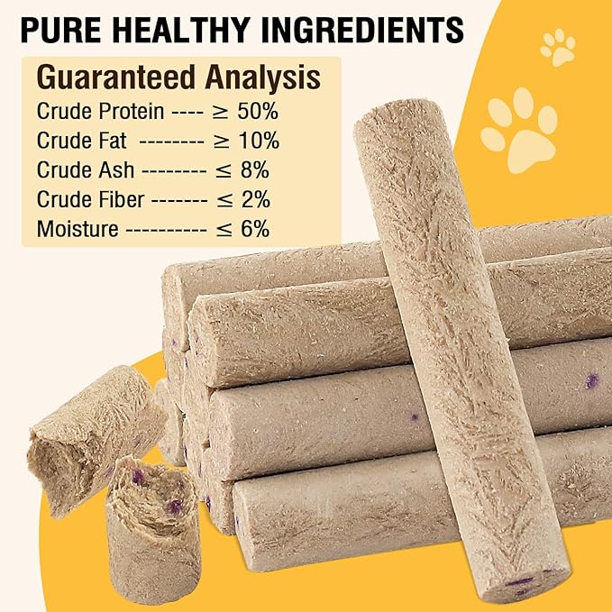 Freeze Dried Duck Stick Cat Treats, High Protein Healthy Treats for Cats & Dogs, Natural Teeth Cleaning Snacks, Gluten& Grain Free (50g)