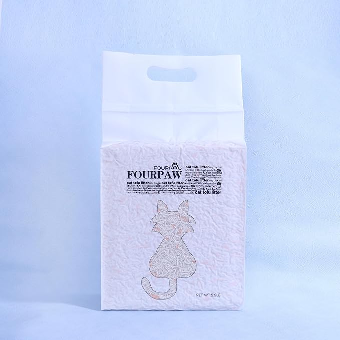 Tofu Cat Litter Hilton Floral Scent 5.5 Lbs, Can Flush Down Toilets or drains, Low Tracking Cat Litter 1.8mm Pellets.