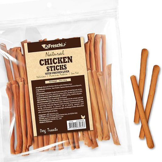 AFreschi Natural Chicken Sticks with Sweet Potato 24 oz, All Natural, Grain-Free, High-Protein, Healthy & Easily Digestible, Soft Texture
