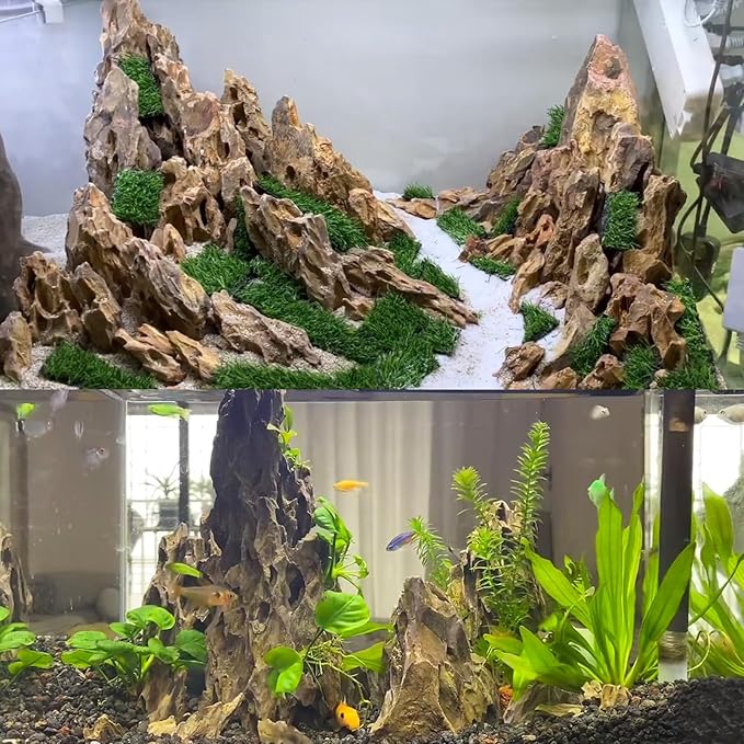 Aquariums Stones Natural Rocks 3Lb Aquarium Rock for Fish Tank Aquascaping,Aquariums,Terrariums,Vivariums,Decorative Stone,Reptile Enclosures,Paludariums,and Gardens-（2-5 Inch）